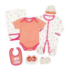 Little Sparks Pack Of 7 Baby Starter Set Bear Pink