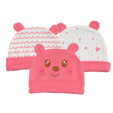 Little Star Caps Pack Of 3 Bear Pink