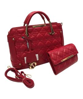 Dior Ladies Leather Hand Bag Red