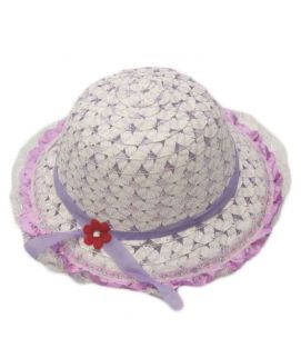 Purple & White Hats For Girls