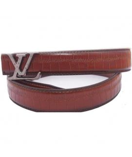 Mens Brown LV Belt Leather