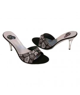 Black & Silver Stylish Heels For Women