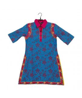 Ferozi Cotton Printed & Embroidered Kurta for Girls