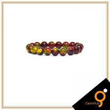 Olive and Maroon Texture Beads Bracelet