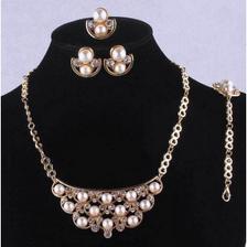 Stylish Gold Plated Pearl Jewellery Set For Her