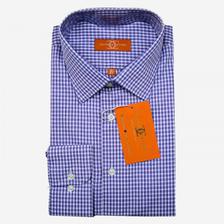 Cotton and Cotton Formal Shirt For Men in Blue Checks