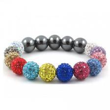 Hollywood Celebrities Shamballa Bracelet Rhinestone Crystal Disco Ball Multi Color Adjustable Bracelet UK For Her A103 