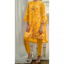 Embroidered Net Dress with Banarsi Trouser