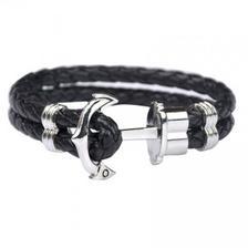 Black Anchor Hook Bracelet
