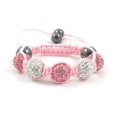Kids Shamballa Bracelet Rhinestone Crystal Disco Ball Adjustable Bracelet UK For Her A108