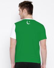 Green Cross Paneled Independence Day T-shirt For Men