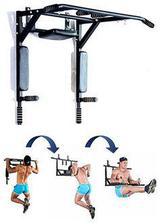 Portable Wall Mounted Pull Up Bar - Chin Up Bar With Dip Bars For Home And Outdoor