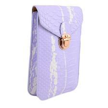Leather Long Belt Clutch And Short Purse For Women - 7X5" - Purple