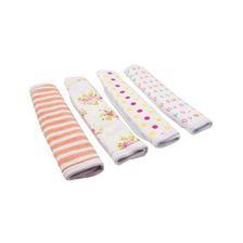 Pack of 4 - Baby Wash Clothes Face Towel For Baby Baths - 100% Cotton - Multicolour