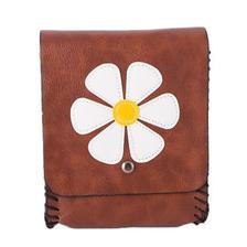 Maroon Flower Short Purse And Clutch With Long Belt