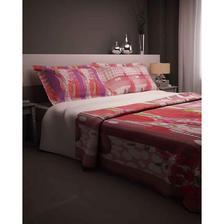 Romantic Purple Print Bedsheet With 1 Pillow Cover - Single Bed - Purple
