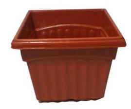 Pack of 6 - Square-Shaped Pots - Brown