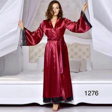 Bridal Silk Gown Nighty - Red