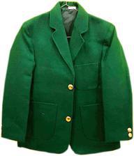 Green Uniform Blazer Coat Soft Wool Fabric