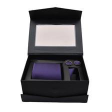 Cut Price Tie Gift Box Premium 3 PCs Tie Cuff-Link Pocket Square Shimmerish Purple