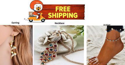 Combo Pack Trendy Necklace & Earring & Anklet Pack of Three - FREE Shipping + Box