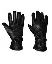 Sheep Leather Bike Gloves for Men - Biker Gloves Black