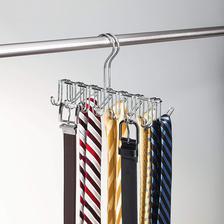 Deluxe Heavy Duty Classico Closet Organizer Rack for Ties, Belts - 14 Hooks, Chrome