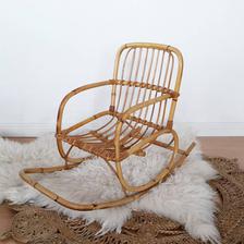 Rattan Cane Rocking Chair for Kids