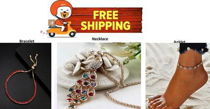 Combo Pack Trendy Necklace & Bracelet & Anklet Pack of Three - FREE Shipping + Box