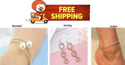Combo Pack Trendy Earring & Bracelet & Anklet Pack of Three - FREE Shipping + Box
