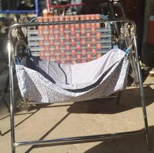 Stainless Steel Fold-able New Born Baby Cradle (Free Cloth)