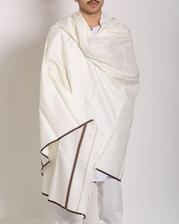 Wool Shawl For Men Warm Muree White