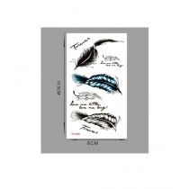 Muzamil Store Text Feather Tattoo Sticker Pack of 3