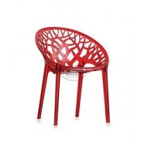 Boss Poly Carbonate Crystal Tree Chair Red Wine (BP-309-PC)