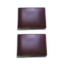 Afreeto Brown Leather Wallet Pack Of 2