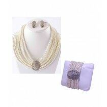 Kureshi Collections Pearl Jewellery Set with Bracelet