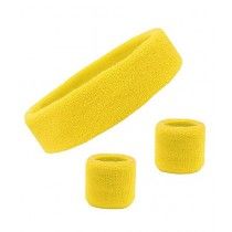 Brand Mall 3 Pcs Athletic Bands Set For Women - Yellow