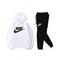 Arru Store Nike Printed Hoodie & Trouser For Men White & Black