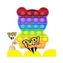 Planet X Pop Bubble Fidget Rainbow Teddy Bear Silicone Toy (PX-11091)