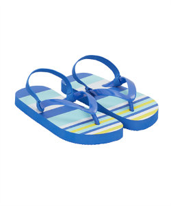blue stripe flip flops