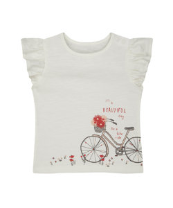 white bike and flowers t-shirt