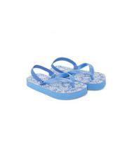 blue floral flip flops