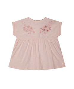 embroidered pink smock t-shirt