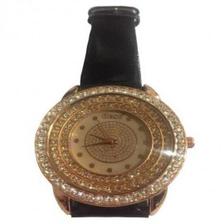 Pink Casual Disco Crystal Watch Gold