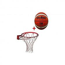 Molten Official Basketball With Free Basketball Net Ad663 Orange