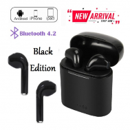 Black Edition Rapidtronic I7S TWS Bluetooth Mini Wireless Headset with Mic For All Smart Phones
