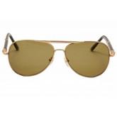 Montblanc 519S 519/S 28M Gold/Brown/Black Polarized Aviator Sunglasses 61mm