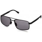 Hugo Boss Men's Rectangular Sunglasses Black Carbon/Gray