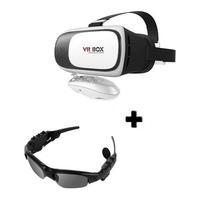 VR 2.0 Virtual Reality 3D Glasses with Bluetooth Gamepad & Bluetooth Smart Sunglasses Tajori