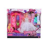 Pack of 12 - Barbie Doll Set With 6 Dresses - White Tajori